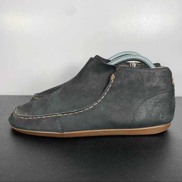 Olukai Wali Leather Zip Booties Womens 8 Black - Picture 2 of 10